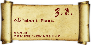 Zámbori Manna névjegykártya